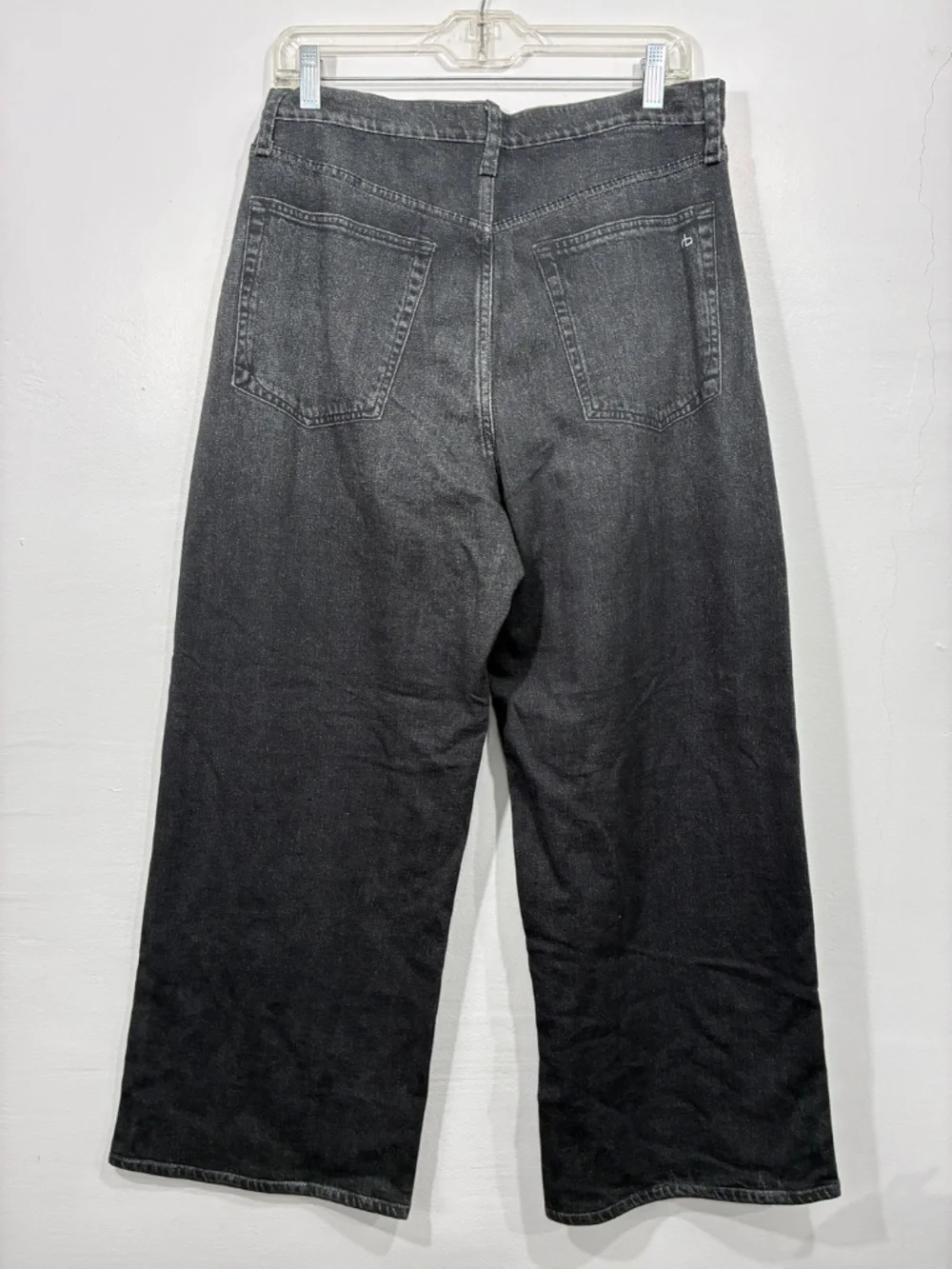 Rag & Bone Miramar Andi Wide Leg French Terry Sweatpant Jeans 27 Faded Black - Picture 6 of 12